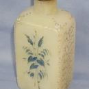 Frosted Glass Barber's Bottle Victorian Hand Painted Flower Design.