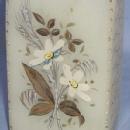 Frosted Glass Barber's Bottle Victorian Hand Painted Flower Design.