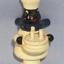Ethnographic BLACK CHEF WITH CAKE Wooden Figurine