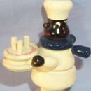 Ethnographic BLACK CHEF WITH CAKE Wooden Figurine