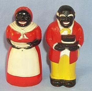 AUNT JEMINA AND UNCLE MOSE Plastic Salt and Pepper Shaker Set - Ethnographic