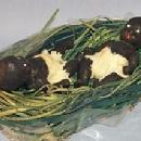 Ethnographic Two Bisque Black Babies in a Green Weaved Basket - Dolls