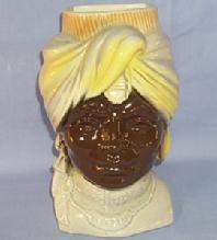ROYAL COPLEY Pottery BLACK MAN'S HEAD Vase