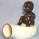 Ethnographic Occupied Japan BLACK BOY ON BEDPAN Porcelain Ashtray.