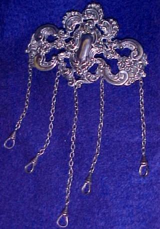 Chatelaine Pin STERLING Five Chains - Jewelry