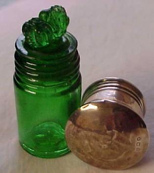 Green Glass CROWN Perfume - Sterling