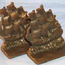 Bronze Washed Cast Iron WARSHIP Bookends Metalware