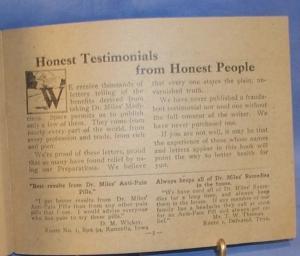 DR. MILES' COOK BOOK Advertising Health and Cook Book Miscellaneous