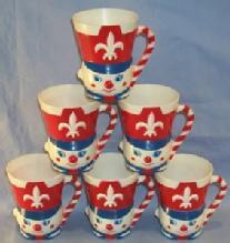 Six F & F Mold Co. CLOWN Cups - Toys
