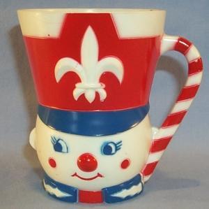 Six F & F Mold Co. CLOWN Cups - Toys