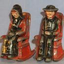 Cast Iron AMISH COUPLE ON ROCKING CHAIRS Salt and Pepper Sets - Metalware