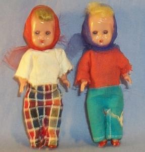 Two Small Plastic SLEEP EYES Jointed Dolls - Toys