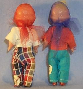Two Small Plastic SLEEP EYES Jointed Dolls - Toys