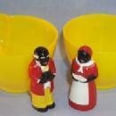 Aunt Jemima and Uncle Mose Yellow Creamer and Sugar Set - Ethnographic