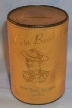 Leather Covered Canada Advertising Coin Bank