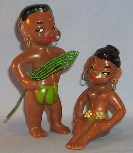 Native Couple Porcelain Figurines