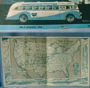 Santa Fe Bus - 1938 Advertising Time Tables - Paper