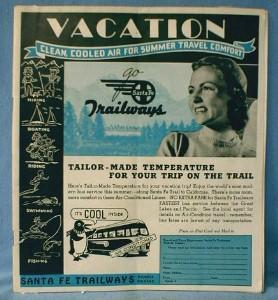 Santa Fe Bus - 1938 Advertising Time Tables - Paper