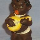 Ethnographic GOEBEL Black Mandolin Player Porcelain Shaker