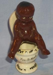 Ethnographic Porcelain BLACK BOY ON POTTY Advertising WINDSOR CANADA Figurine
