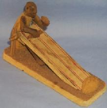 Africa Folk Art Hand Carved Weaver at Work Wood Figurine - Ethnographic