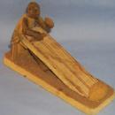 Africa Folk Art Hand Carved Weaver at Work Wood Figurine - Ethnographic