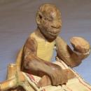 Africa Folk Art Hand Carved Weaver at Work Wood Figurine - Ethnographic