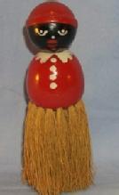 Ethnographic Red Mammy Wooden Whisk Broom.