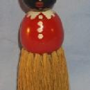 Ethnographic Red Mammy Wooden Whisk Broom.