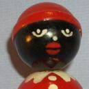 Ethnographic Red Mammy Wooden Whisk Broom.