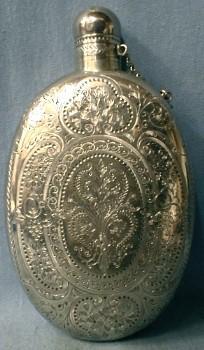 Victorian Sterling Silver Whiskey Flask - George Angell