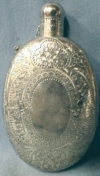 Victorian Sterling Silver Whiskey Flask - George Angell