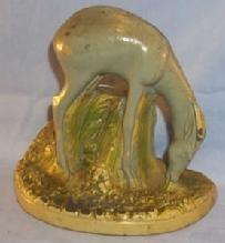 One Ronson FEEDING GAZELLE Grey Metal Painted Bookend - Metalware