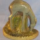 One Ronson FEEDING GAZELLE Grey Metal Painted Bookend - Metalware