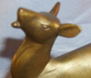 Pair of FRANKART Doe Bronze Finished Grey Metal Bookends - Metalware