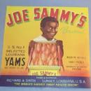 Black Memorabilia JOE SAMMY'S Brand Louisiana Yams Paper Packing Crate Label - Advertising