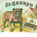 EL GAURDO Cigar Box Label - MINT Tobacciana Paper with Bull DOG