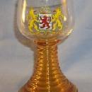LUXENBOURG Coat of Arms Decorated Amber Stem Wine Glass