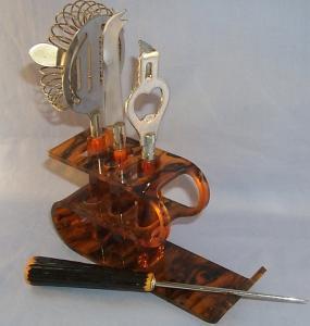 Nice BAKELITE Minibar Cocktail Mixing Utensil Set - Misc.
