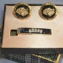 ROYAL FLUSH Cuff Links and Tie Bar Set in Original Box - Jewelry