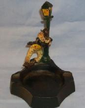 Cast Iron Drunken Man Hanging on Lightpost Ashtray / Bottle Opener - Metalware