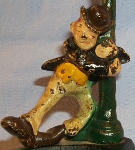 Cast Iron Drunken Man Hanging on Lightpost Ashtray / Bottle Opener - Metalware