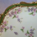 Six Porcelain LIMOGES Rose and Gold Decorated Dinner Plates