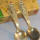 (2) Silver PUSS IN BOOTS Spoons in Box
