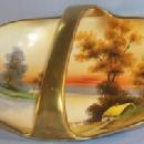 NIPPON Hand Painted Cottage by the Lake Porcelain Basket Bowl