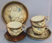 Pair of DRAGONWARE Porcelain Demitasse Cup and Saucer Sets
