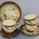 Pair of DRAGONWARE Porcelain Demitasse Cup and Saucer Sets