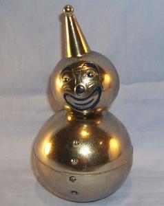 Stainless Steel Toy Roly Poly Clown Bank