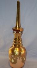 Gold Finished Heavily Decorated Cased Glass Decanter with Long Gold Ground Stopper