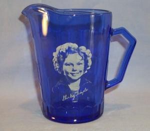 Cobalt Blue SHIRLEY TEMPLE GLass Pitcher